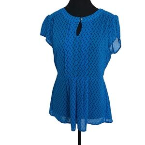 5/20$ Smartset Blue Patterned Women's Top size medium